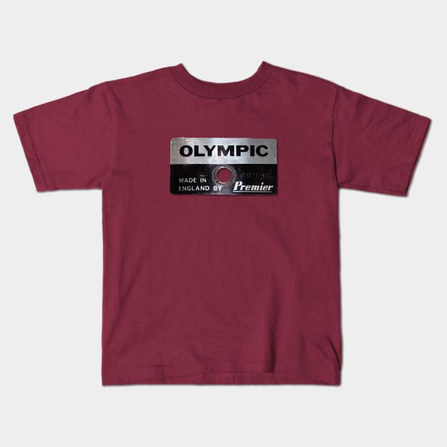 Olympic Premier Retro Drum badge. Kids T-Shirt by karutees